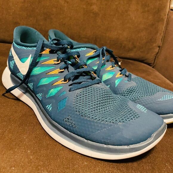Nike Free 5.0 Trainers Running Teal Blue Green Sneakers 642198-301 Men's 11 45 E - Picture 1 of 9